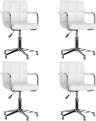 vidaXL 4 db fehér forgó műbőr étkezőszék (3088072)