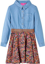 vidaXL Gyerek ruha hosszú ujjú, tengerészkék és farmer kék 116 (14121)