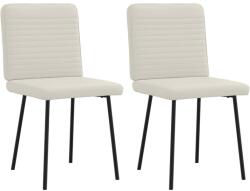 vidaXL 2 db krémszínű bársony étkezőszék (4101142)