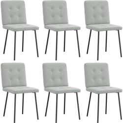 vidaXL 6 db világosszürke bársony étkezőszék (3315427)