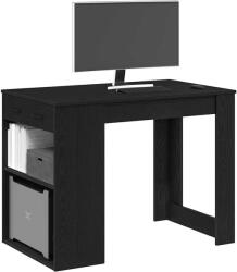 vidaXL íróasztal fiókkal polccal fekete tölgy 102x62x77, 5cm gépelt fa (858687)