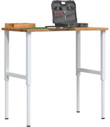 vidaXL világosbarna tömör tölgyfa munkapad 100 x 60 x (71, 5-98) cm (3309719)