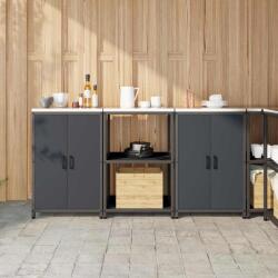 vidaXL Konyhai Tároló Készlet 3 pcs Antracit Hidegen hengerelt acél (3392696)