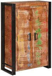 vidaXL Magas szekrény ajtókkal Barna Tömör újrahasznosított fa és fém (4104768)