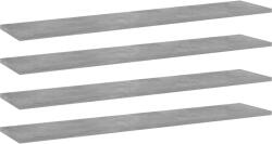 vidaXL 4 db betonszürke szerelt fa könyvespolc 100 x 20 x 1, 5 cm (805386)