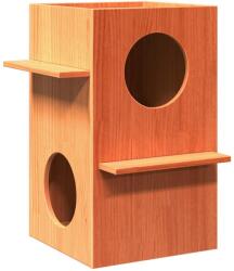 vidaXL Macskaház viaszbarna 43x43x60 cm tömör fa fenyőfa (859303)