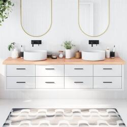 vidaXL világosbarna kezelt tömör fa fürdőszobai pult 220x50x(2-6) cm (3156182)