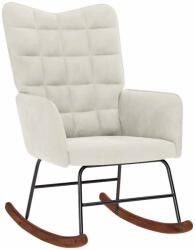 vidaXL krémszínű bársony hintaszék (4016841)