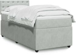 vidaXL világosszürke bársony rugós ágy matraccal 100 x 200 cm (3289974)