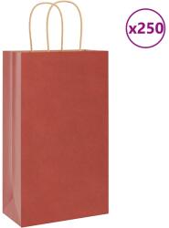 vidaXL 250 db piros papírzacskók fogantyúkkal 21x11x36 cm (4101757)