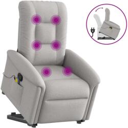 vidaXL Álló masszázsfotel felhőszürke szövet (3303273)