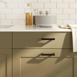 vidaXL 10 db fekete rozsdamentes acél szekrényfogantyú 96 mm (155397)