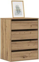 vidaXL kézműves tölgy szerelt fa fiókos sarokszekrény 60 x 41 x 76 cm (852878)