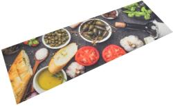 vidaXL mosható bor- és vacsoramintás bársony konyhaszőnyeg 60x180 cm (136553)