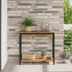 vidaXL Kültéri Asztal tárolóval Természetes és fekete 80 x 35 x 75 cm (4010606)