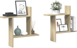 vidaXL 2 db sonoma tölgy színű szerelt fa fali polc 50 x 12 x 50 cm (853256)