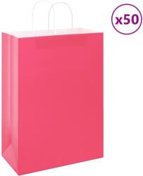 vidaXL 50 db rózsaszín papírzacskók fogantyúkkal 32x17x44 cm (4101664)