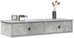 vidaXL betonszürke szerelt fa falipolc fiókokkal 100 x 37, 5 x 19 cm (859962)