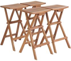 vidaXL 4 db összecsukható tömör tíkfa bárszék (44728)