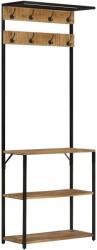 vidaXL tömör durva mangófa fogas cipőtárolóval 68 x 30 x 182 cm (372737)