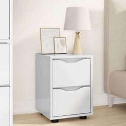 vidaXL Éjjeli asztal Magas Fényű Fehér 30, 5 x 30 x 43 cm Faanyag (888805)