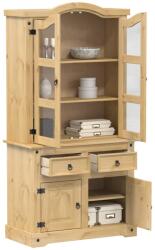 vidaXL Corona tömör fenyőfa vitrinszekrény 100 x 48, 5 x 179 cm (4005681)