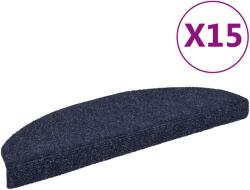 vidaXL 15 db öntapadós lépcsőszőnyeg, kék, nagy félkör, 65 x 21 x 4 cm (132701)