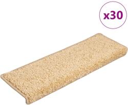 vidaXL 30 db krémszínű lépcsőszőnyeg, téglalap alakú széllel, 65 x 21 x 4 cm (3365829)