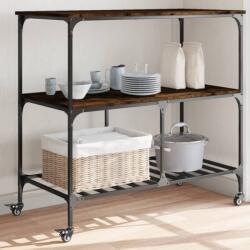 vidaXL füstös tölgy színű szerelt fa zsúrkocsi 100 x 50 x 95 cm (842308)