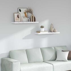 vidaXL Falpolc tárolóval 2 pcs Fehér márvány 80 x 23, 5 x 4 cm Faanyag (42019972)