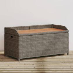 vidaXL szürke polyrattan és akácfa tárolópad 100 x 50 x 52 cm (365950)