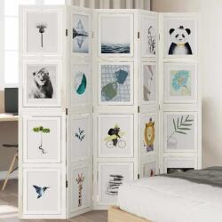 vidaXL 5 paneles fehér tömör császárfa térelválasztó (358694)