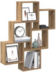 vidaXL kézműves tölgy színű négyszög szerelt fa fali polc 78x15x93 cm (856595)