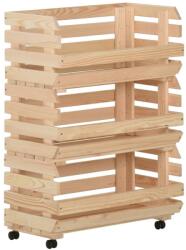 vidaXL tömör fenyőfa zöldséges kocsi 57 x 30 x 80 cm (327326)