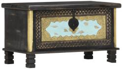 vidaXL fekete tömör mangófa tárolóláda 80 x 40 x 45 cm (286396)