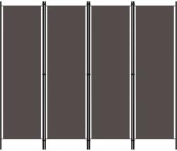 vidaXL antracitszürke 4 paneles paraván 200 x 180 cm (320721)