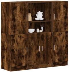 vidaXL 3 részes füstös tölgy színű szerelt fa konyhaszekrény garnitúra (3324155)