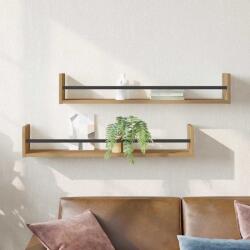 vidaXL Falpolc Falra szerelhető 2 pcs Artisan tölgy 80 x 16 x 14 cm (869086)
