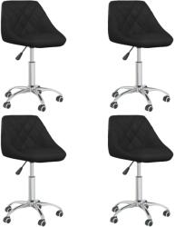 vidaXL 4 db fekete forgó műbőr étkezőszék (3088666)