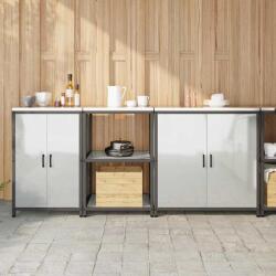 vidaXL Konyhai Tároló Készlet polcokkal 3 pcs Ezüst Horganyzott acél (3392706)