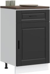 vidaXL Porto fekete szerelt fa konyhai alapszekrény (853958)