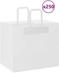 vidaXL 250 db fehér papírzacskók fogantyúkkal 32x22x28 cm (4101848)
