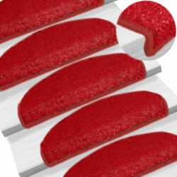 vidaXL 30 db piros, félkör alakú, nagy lépcsőszőnyeg 65 x 21 x 4 cm (3365819)