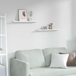 vidaXL Falpolc polcokkal 2 pcs Fehér márvány 60 x 9 x 3 cm Faanyag (42020022)