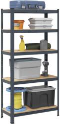 vidaXL 5 szintes antracitszürke acél és szerelt fa tárolópolc (4016951)
