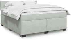 vidaXL világosszürke bársony rugós ágy matraccal 180x200 cm (3288672)