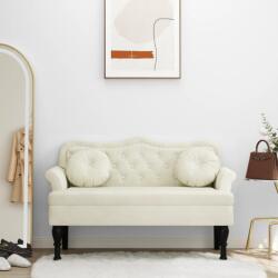 vidaXL krémszínű bársony pad párnákkal 120, 5 x 65 x 75 cm (372147)