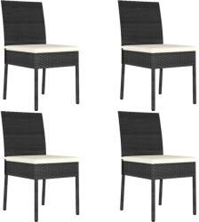 vidaXL 4 db fekete polyrattan kerti étkezőszék (317167)