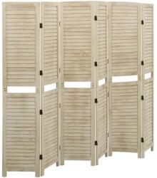 vidaXL 6 paneles tömör császárfa paraván 210 x 165 cm (338581)