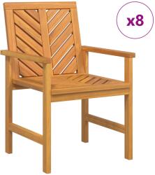 vidaXL Étkezőszék 8 pcs Természetes 62, 5 x 59 x 89 cm Tömör Akácfa (3154133)